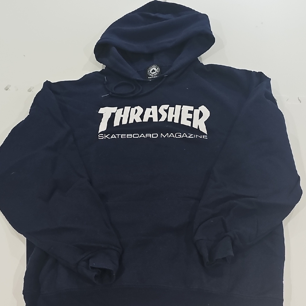 Thrasher Navy Hoodie - Men's Skateboard Magazine Sweatshirt